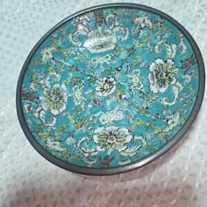VINTAGE A.C.F. JAPANESE PEWTERWARE HAND PAINTED BOWL